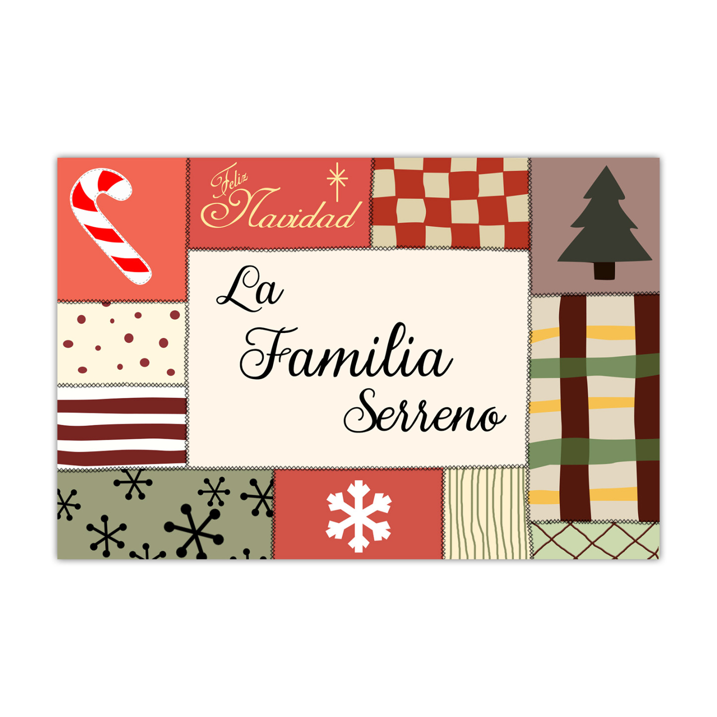 Navidad-felpudo/alfombra de entrada elementos de navidad personalizado con 1 texto-Jessemade ES