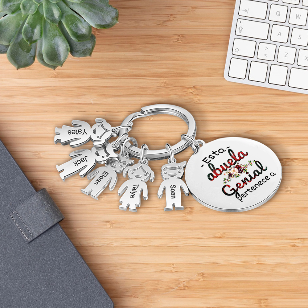 A mi abuela - Llavero con 1-5 nombres personalizados en "niños"-Jessemade ES