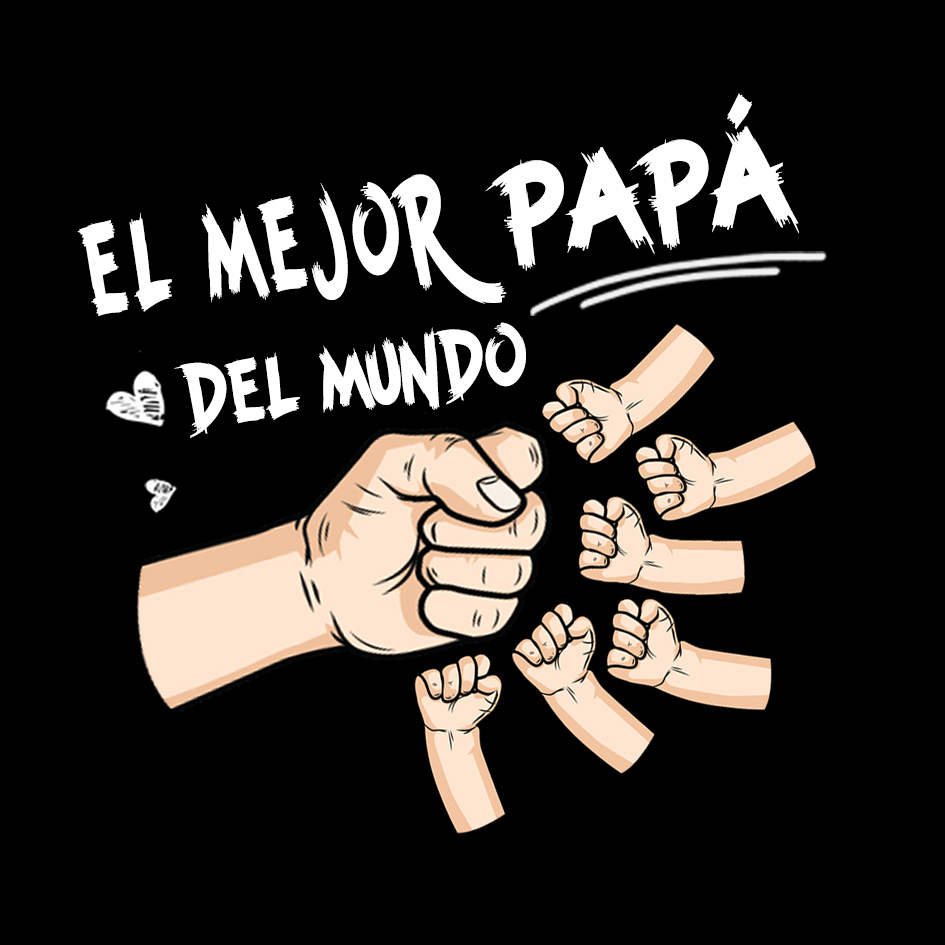 Tarjeta “El mejor papá del mundo” con 2-7 puños y nombres
