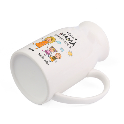 Jarrón de flores de cerámica personalizado diseñado con 1–8 nombres para mamá