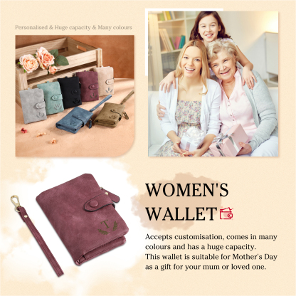 Cartera, billetera con 3-8 nombres, 1 letra y 1 texto personalizados árbol de la vida monedero clásico para mujer-Jessemade ES