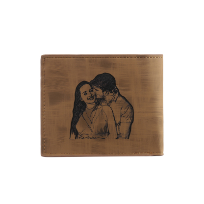 Cartera, billetera personalizada con 1 foto, 1 nombre y 1 letra monedero para hombre-Jessemade ES