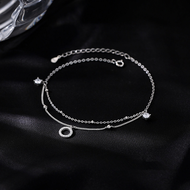 Pulsera de tobillo de doble cadena para mujer regalo de verano