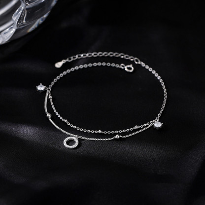 Pulsera de tobillo de doble cadena para mujer regalo de verano