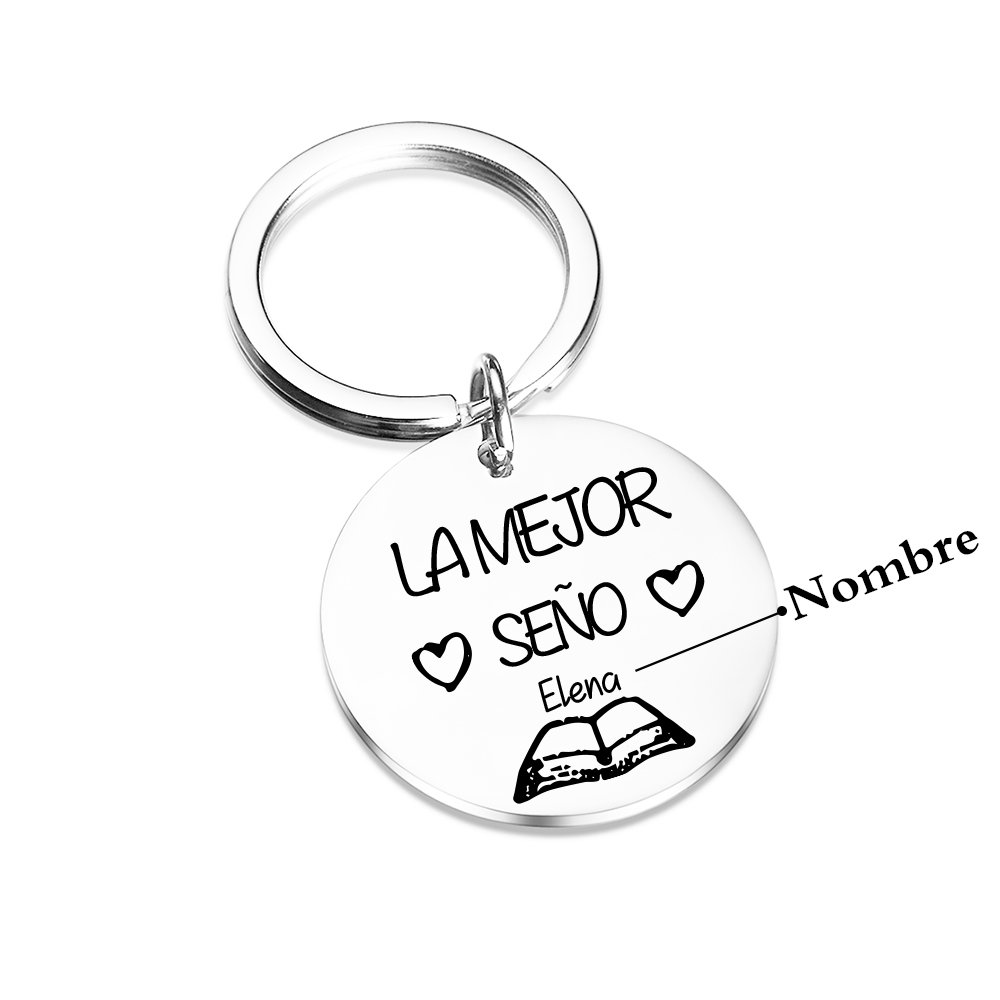 Llavero personalizado con el nombre de la profesora o la maestra-Jessemade ES