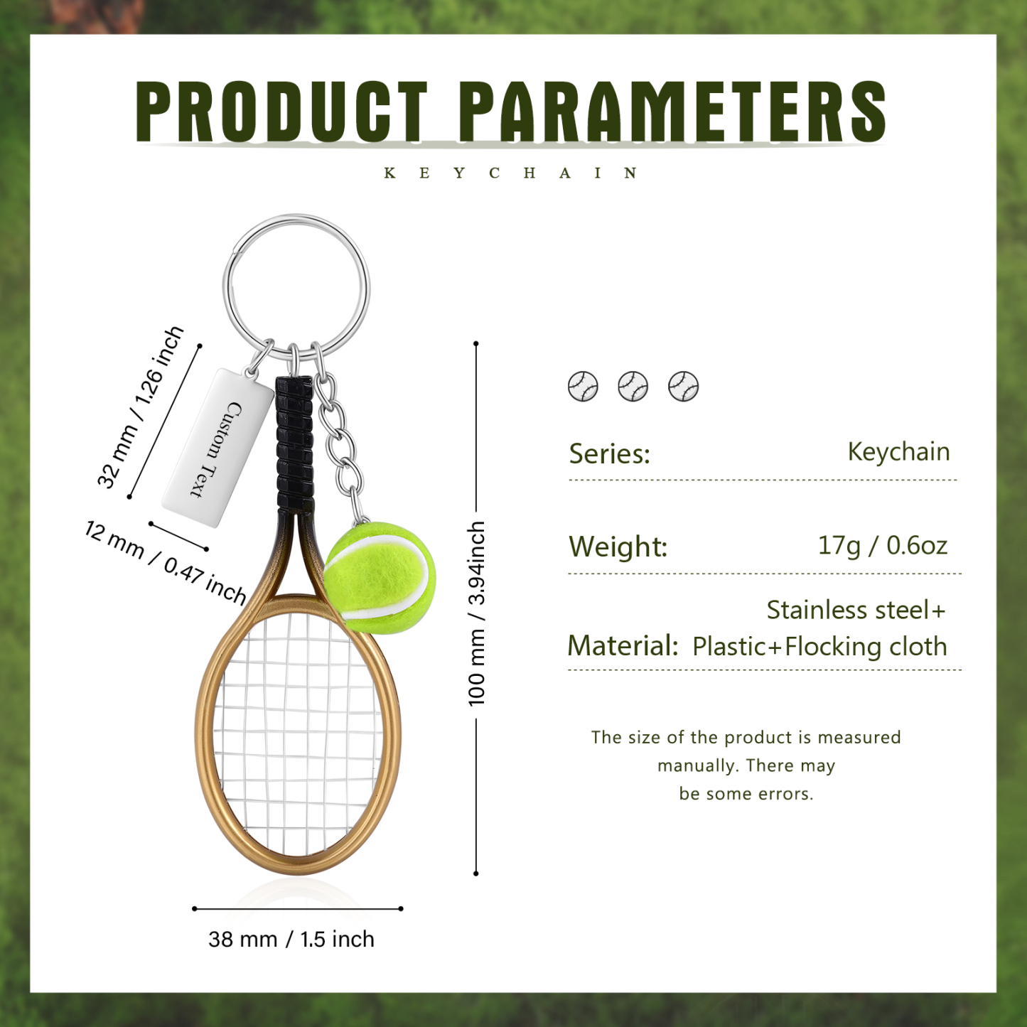 Etiqueta con texto personalizado para mochila, llavero de tenis