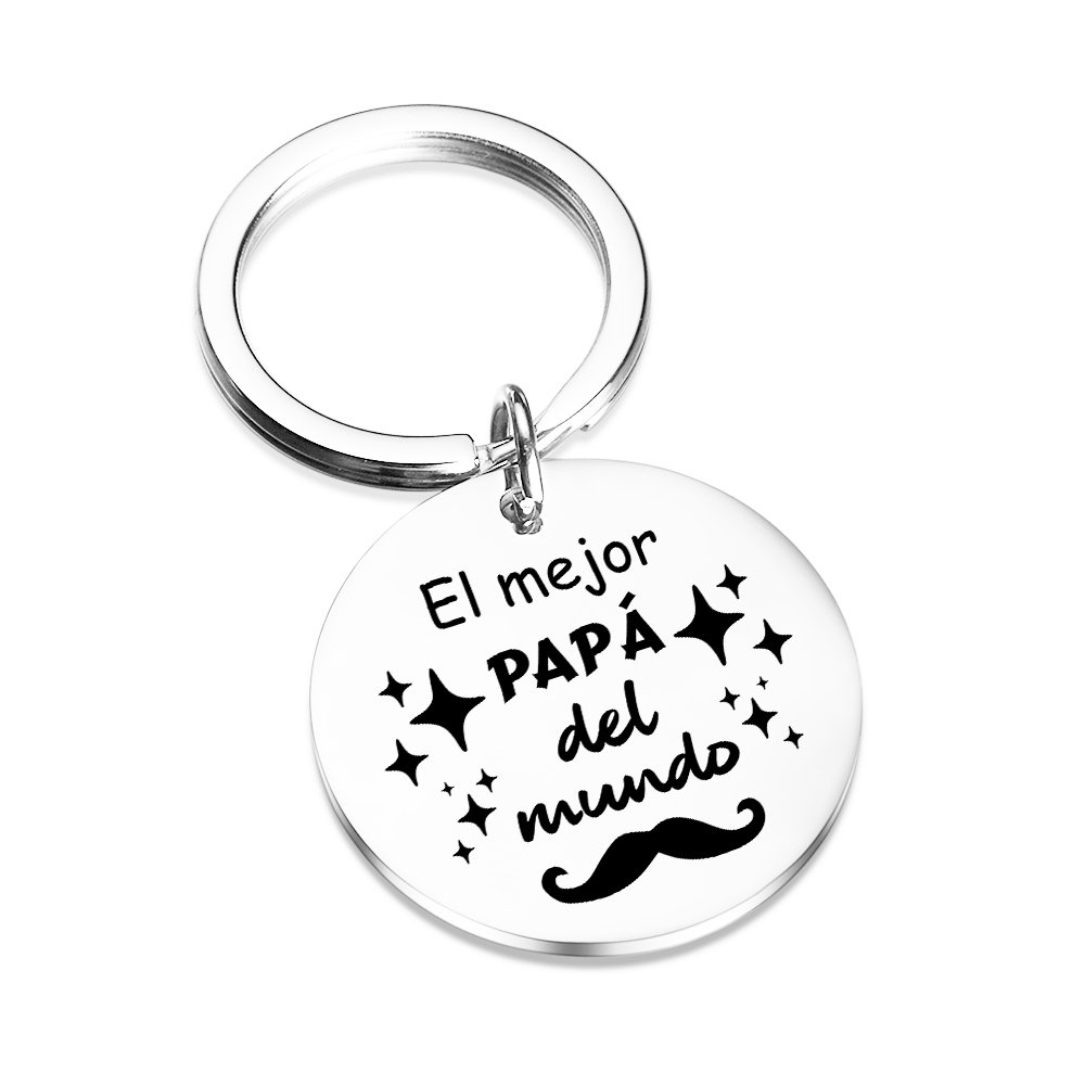 A mi papá-Llavero de placa redonda "el mejor papá"-Jessemade ES