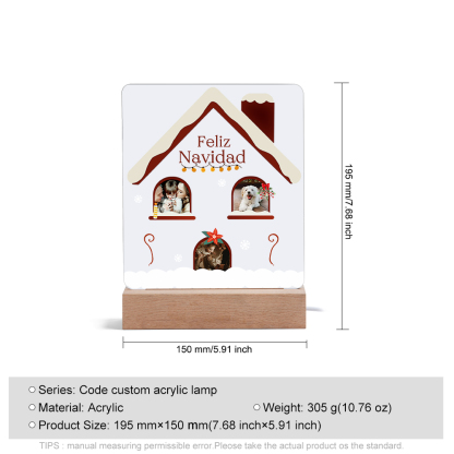Navidad-Lámpara Luz de Noche LED Feliz Navidad con 3 Fotos Personalizadas-Jessemade ES