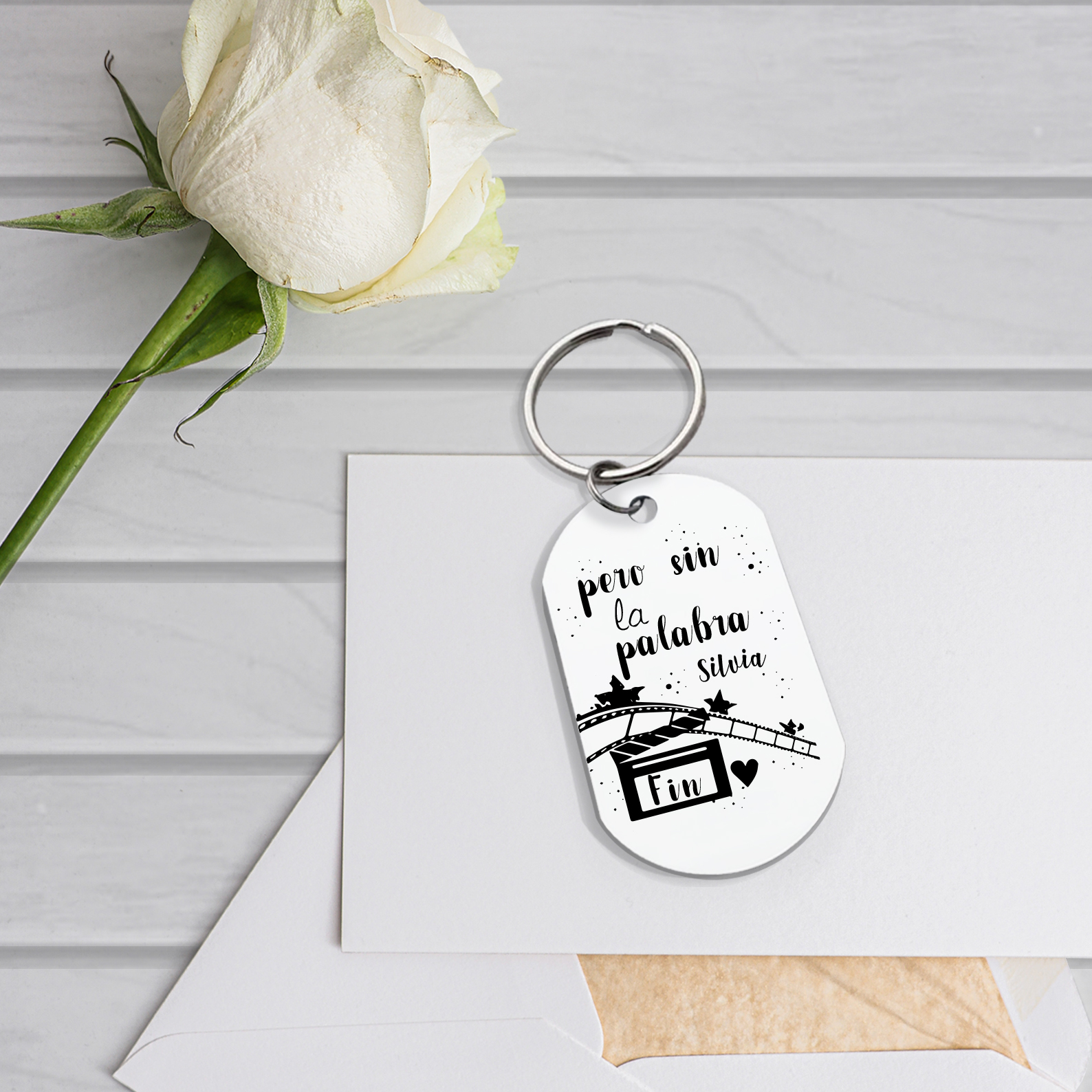 Llavero personalizado con 2 nombres para pareja unidad de llaveros-Jessemade ES