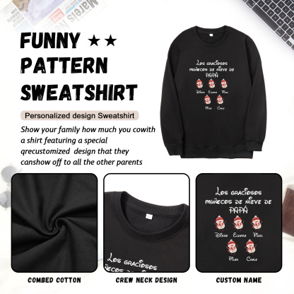 Familia-Sudadera "Muñecos de nieve" 6 nombres personalizados-Jessemade ES