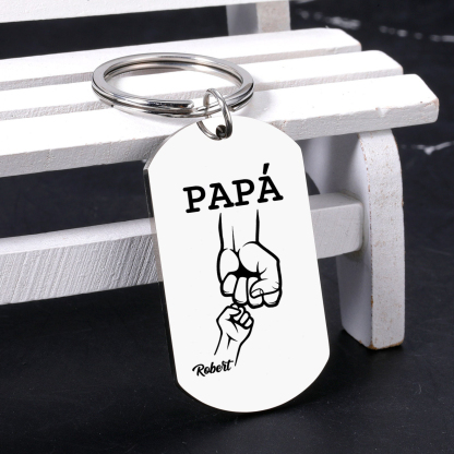 A Mi Papá-Llavero Personalizado Puño con Puño 1 Nombre-Jessemade ES