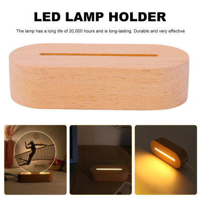 Lámpara Ilusión 3D Luz de Noche LED Silueta de Chica con Voleibol con Nombre Personalizado