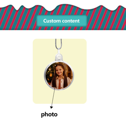 Navidad-Ornamento navideño medalla redonda con 1 foto personalizada adorno del árbol