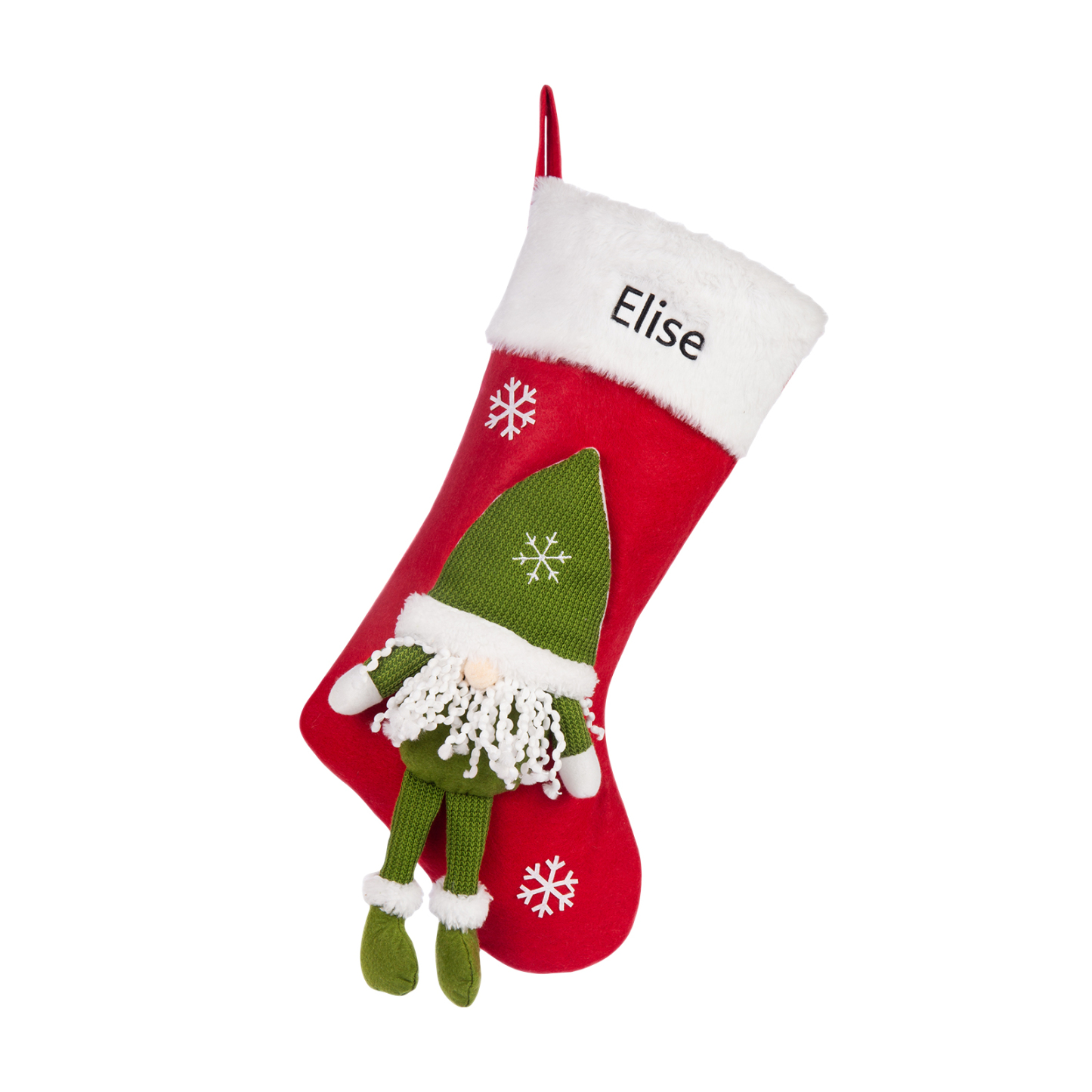 Adornos de medias navideñas con muñeco de genio Bolsa de regalo 1 Nombre personalizado-Jessemade ES