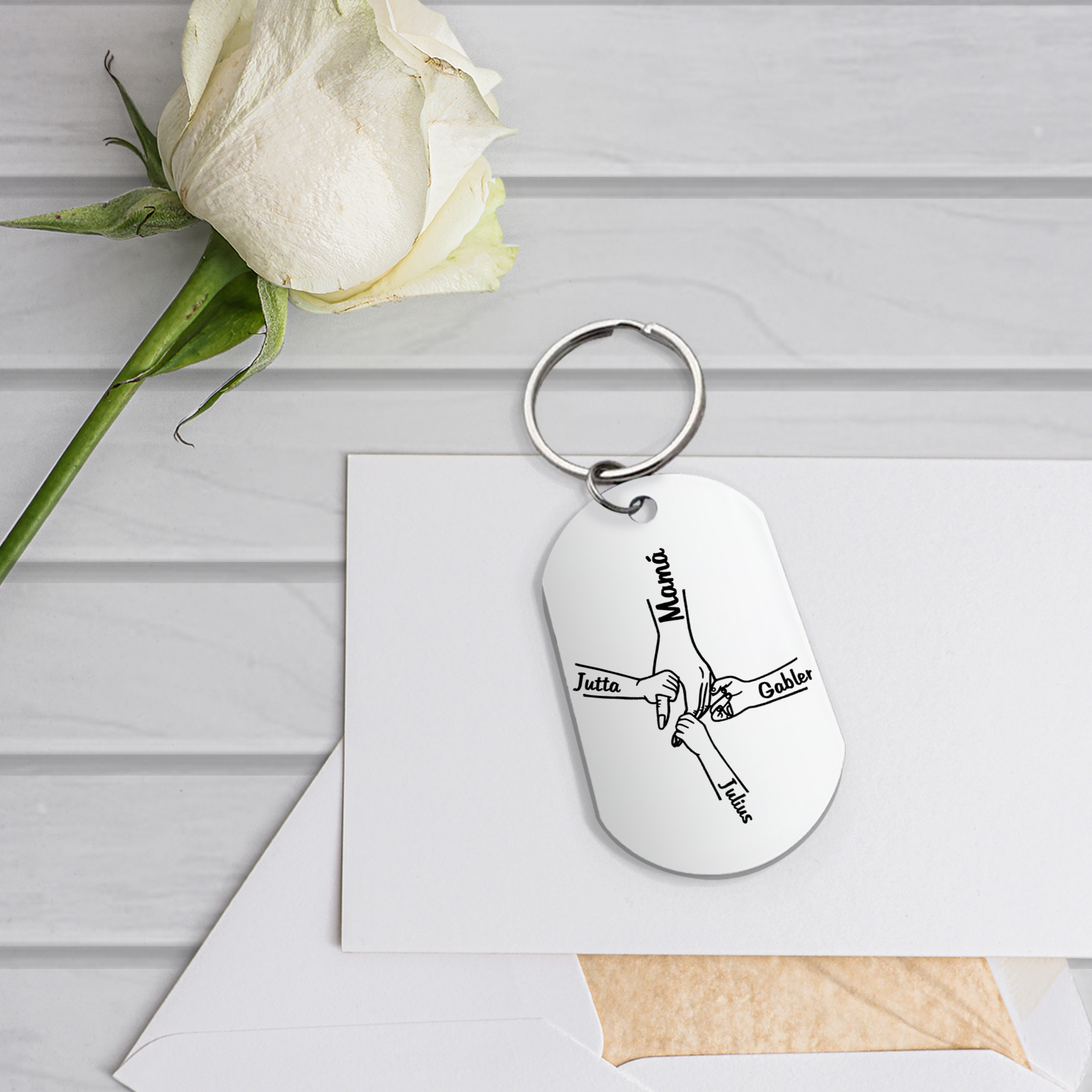 A mi mamá-Llavero 1-5 Nombres Personalizados MANOS COGIDAS-Jessemade ES