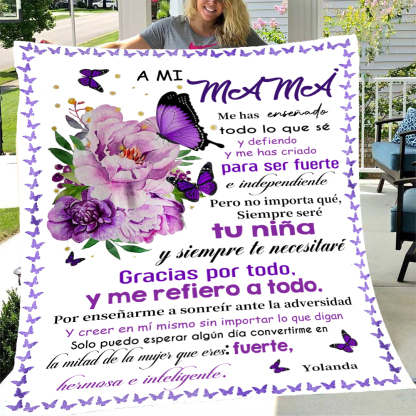 A mi mamá-Manta de buen calidad con frase amoroso y personalizada con 1 nombre | Jessemade ES