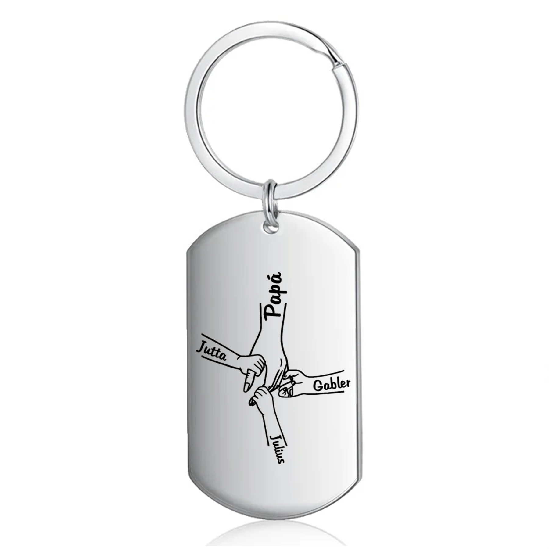 A mi papá-Llavero Personalizado MANOS COGIDAS 1-5 Nombres-Jessemade ES