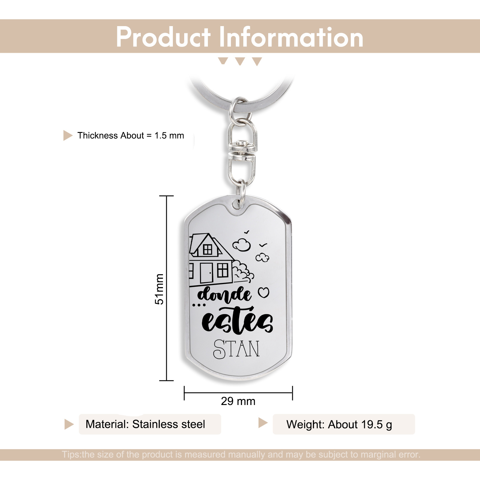 Llavero personalizado con 1 nombre para pareja unidad de llaveros-Jessemade ES