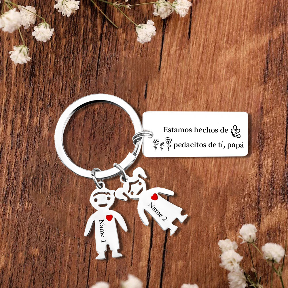 A mi papá - Llavero con 1-6 nombre personalizado en "niños"-Jessemade ES