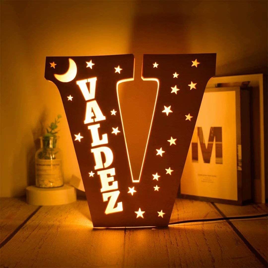 Lámpara 3D Ilusión Luz de Noche LED 26 Letras con 1 nombre personalizado-Jessemade ES