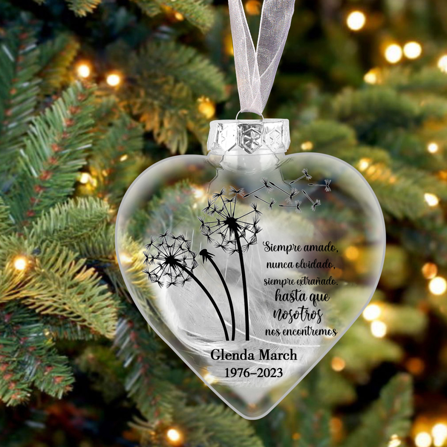 Bola navideña conmemorativa Adorno de Navidad 1 nombre y años personalizados con pluma -Jessemade ES