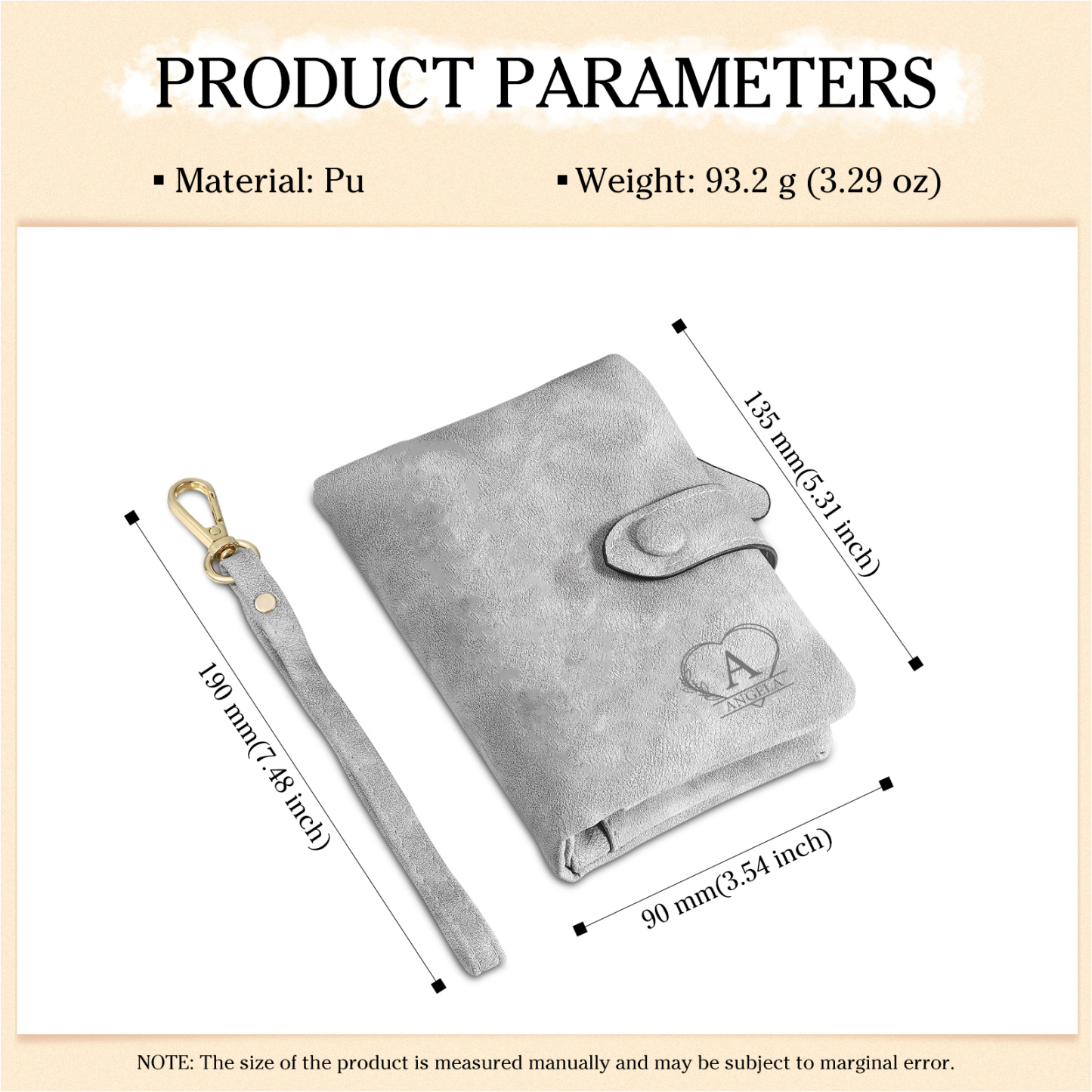 Cartera, billetera con 1 nombre, 1 letra, 1 texto y 1 foto personalizados monedero clásico para mujer-Jessemade ES