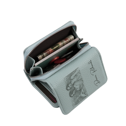 Cartera, billetera con 1 texto y 1 foto personalizados monedero clásico para mujer