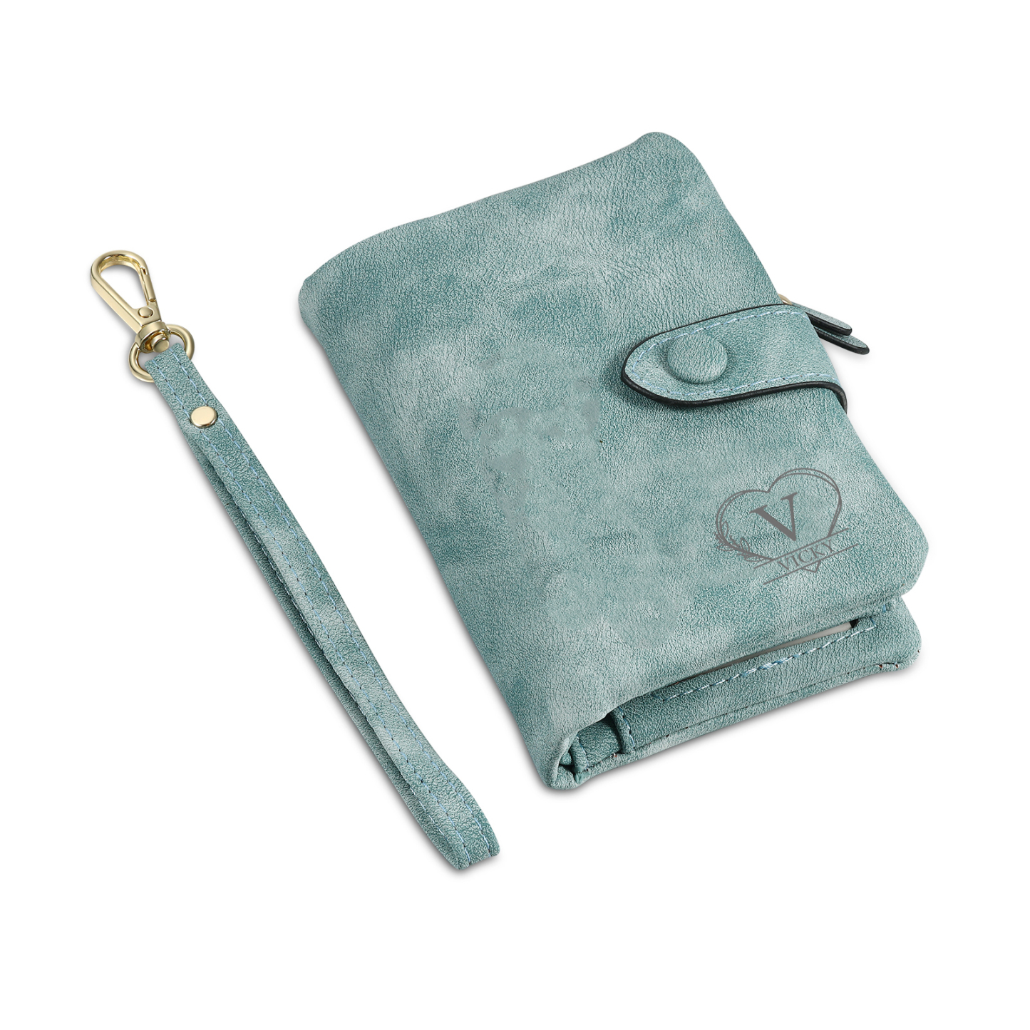 Cartera, billetera con 1 nombre, 1 letra, 1 texto y 1 foto personalizados monedero clásico para mujer-Jessemade ES