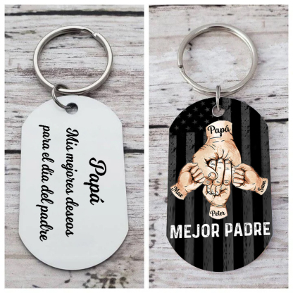 A mi papá-Llavero 1-7 Nombres Personalizados Puño con Puño-Jessemade ES