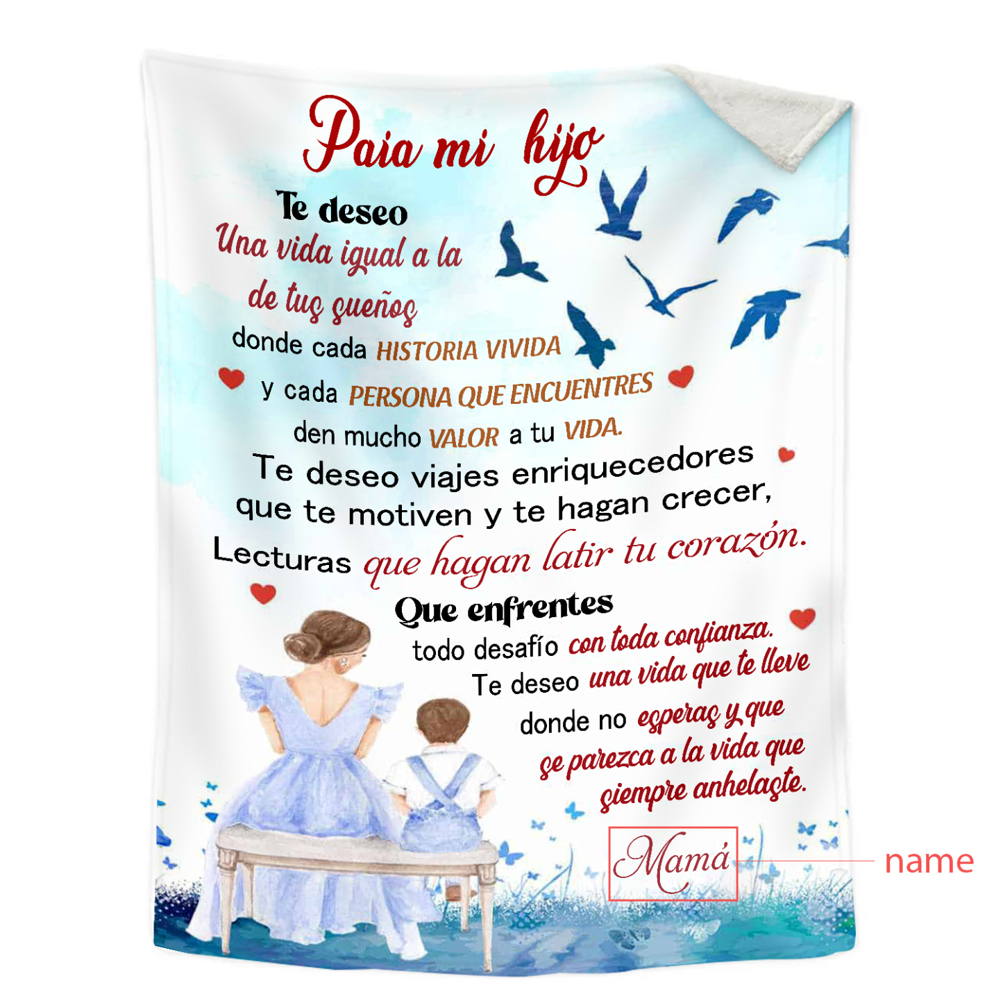 A mi hija-Manta de buen calidad con frase amoroso y personalizada con 1 nombre-Jessemade ES