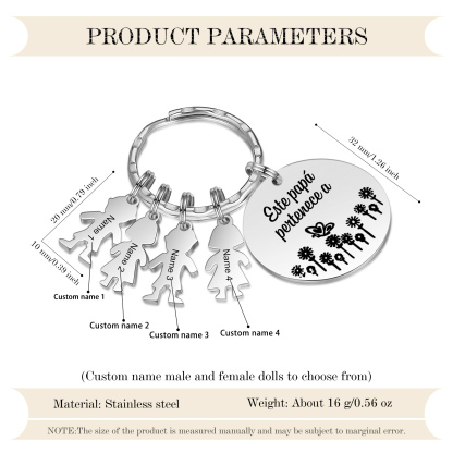 A mi papá - Llavero con 1-5 nombre personalizado en "niños"-Jessemade ES