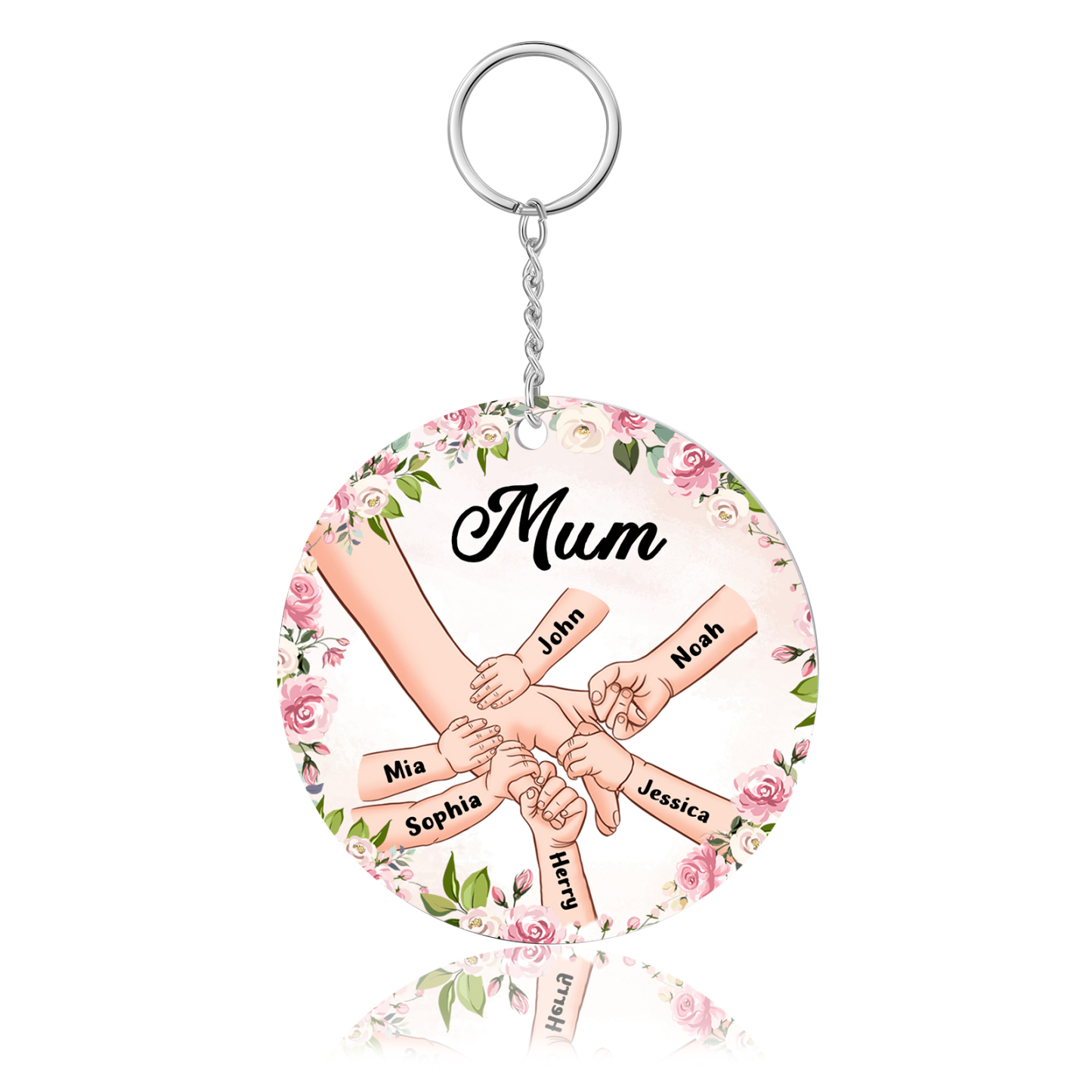 A mi mamá/abuela - Llavero/Colgante 1-6 Nombres y 1 Texto Personalizados de Acrílico-Jessemade ES