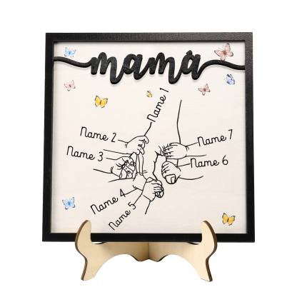 A mi mamá-Adorno 2-7 nombres personalizados decoración de madera mano con manitos-Jessemade ES