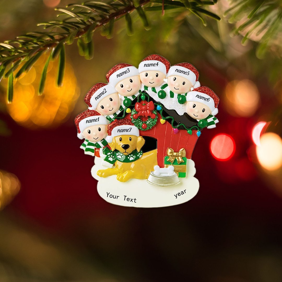 Navidad-Muñecos Ornamentos Navideños 5 Nombres y 1 Año con Texto Personalizados Adorno de Madera