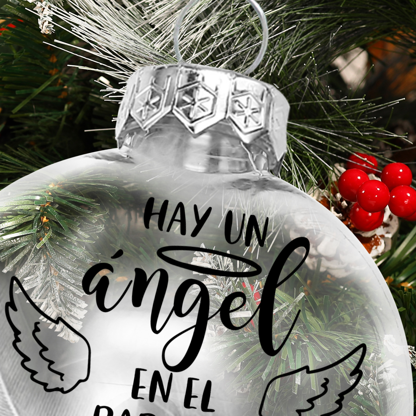 Bola navideña conmemorativa Adorno de Navidad 1 nombre personalizado con pluma -Jessemade ES