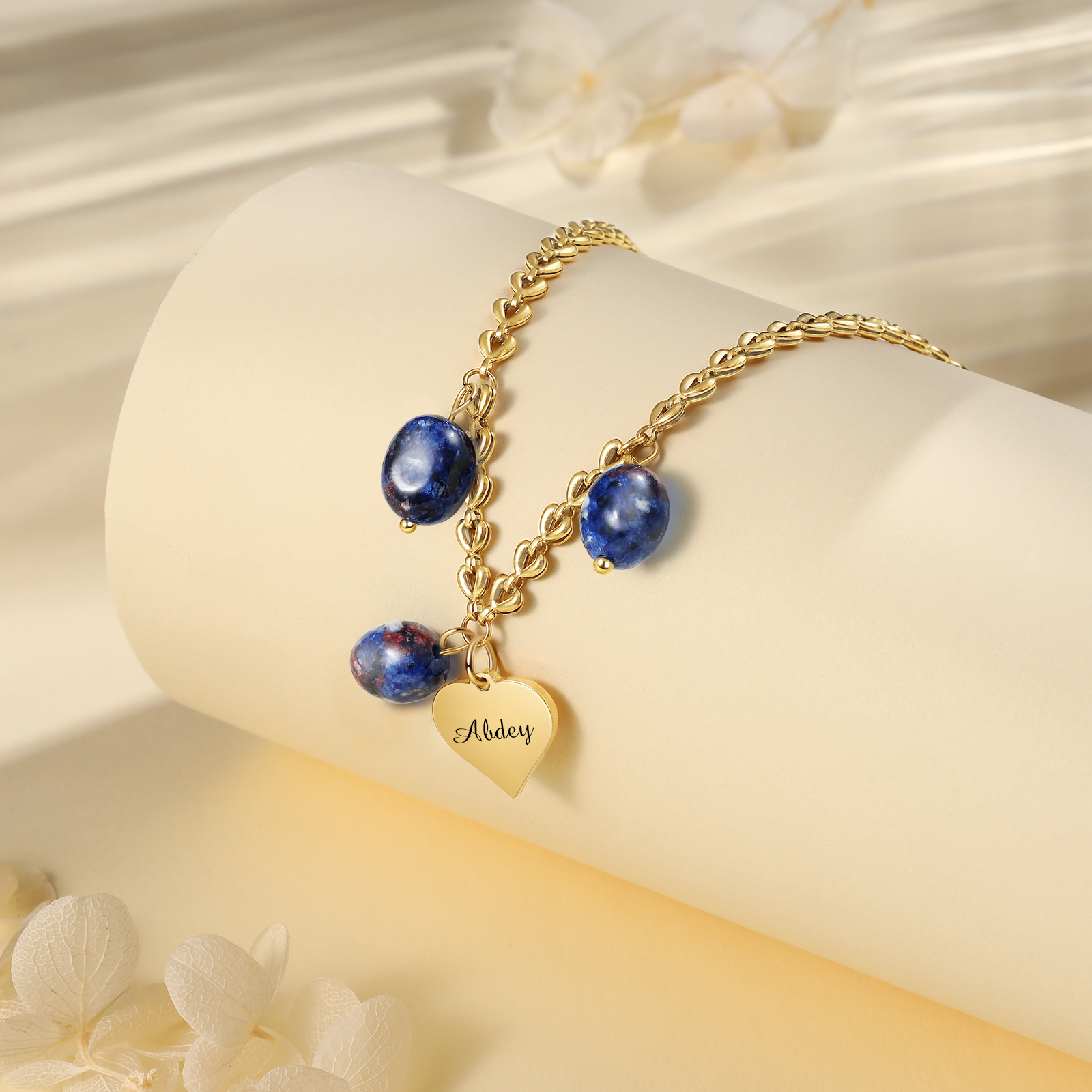 Collar con colgantes de cornalia 1 nombre personalizado-Jessemade ES