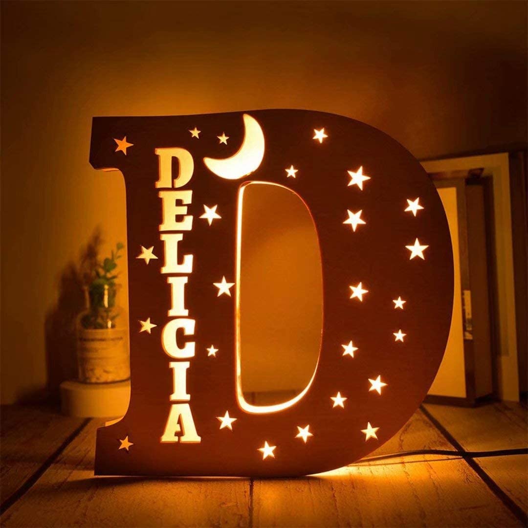 Lámpara 3D Ilusión Luz de Noche LED 26 Letras con 1 nombre personalizado-Jessemade ES