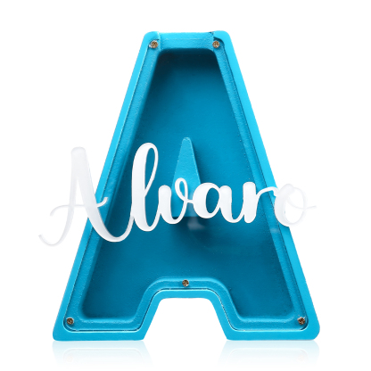 Alcancía de madera en forma de letras con 1 nombre personalizado hucha-Jessemade ES