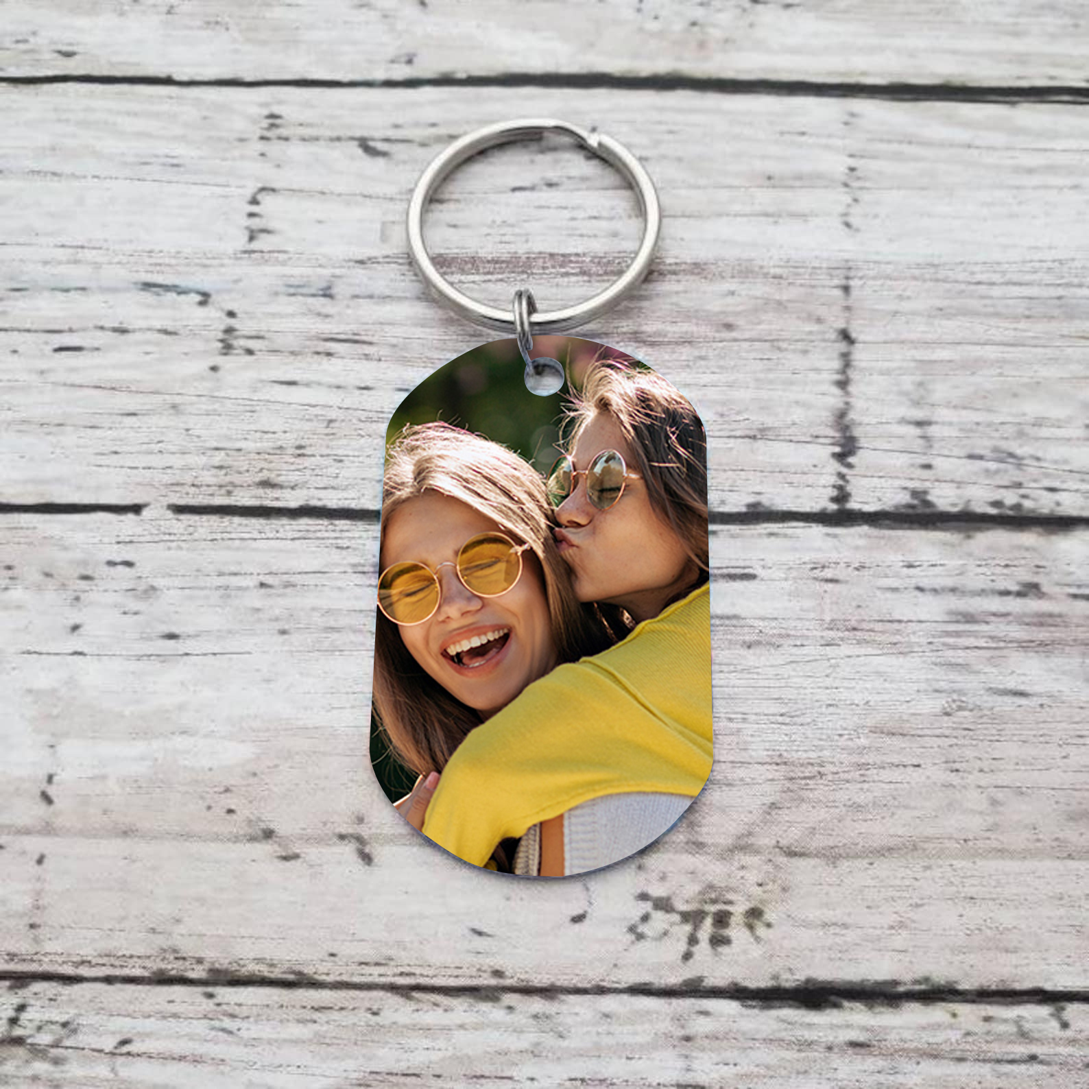 A mi hermana - Llavero con 2 nombres personalizados con foto-Jessemade ES