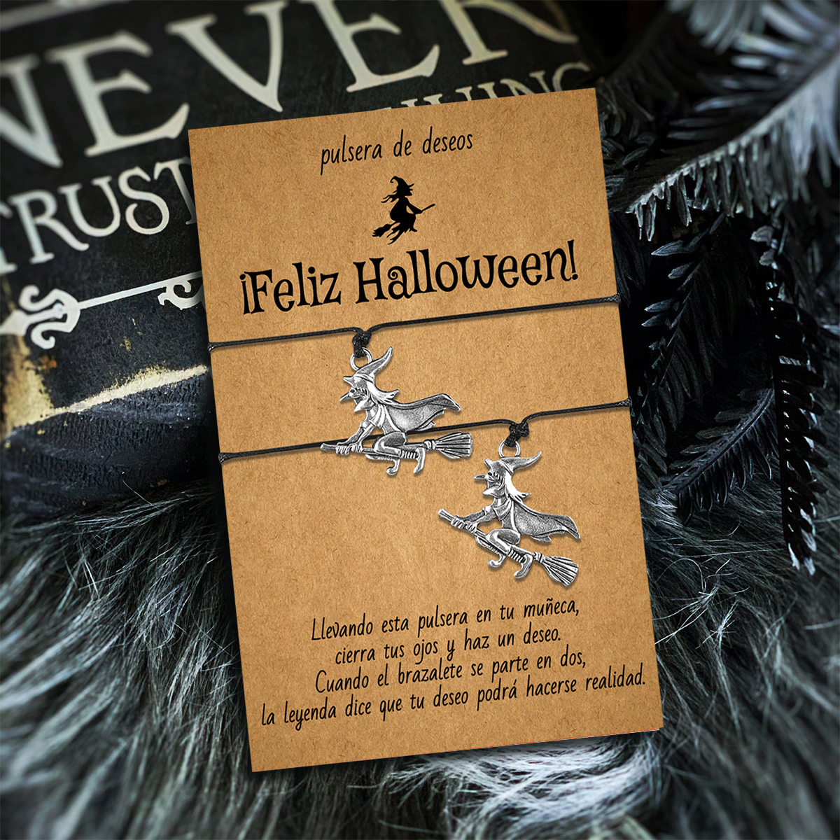 Pulsera de deseos-Unidad de 2 pulseras de bruja🧹 ¡Feliz Halloween!-Jessemade ES