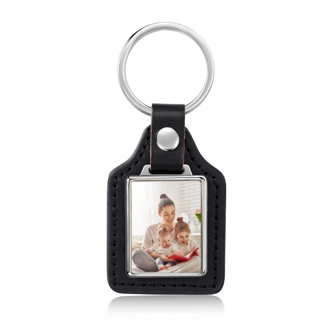 A mi mamá - Llavero de cuero personalizado con 1 foto-Jessemade ES