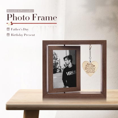 Adorno marco de madera 2 fotos y 1 texto personalizados-Jessemade ES