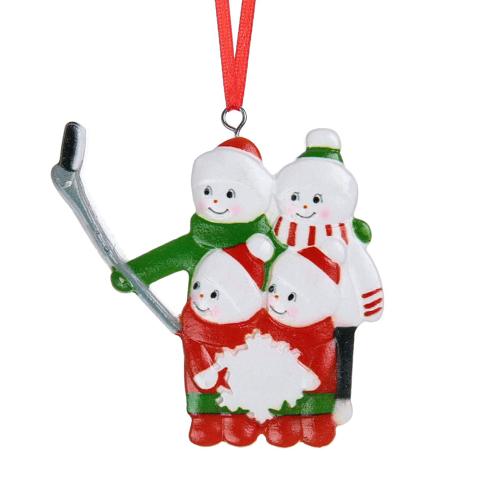 Navidad-Ornamento muñecos navideño de resina Esquiar año y 4 nombres personalizados adorno del árbol