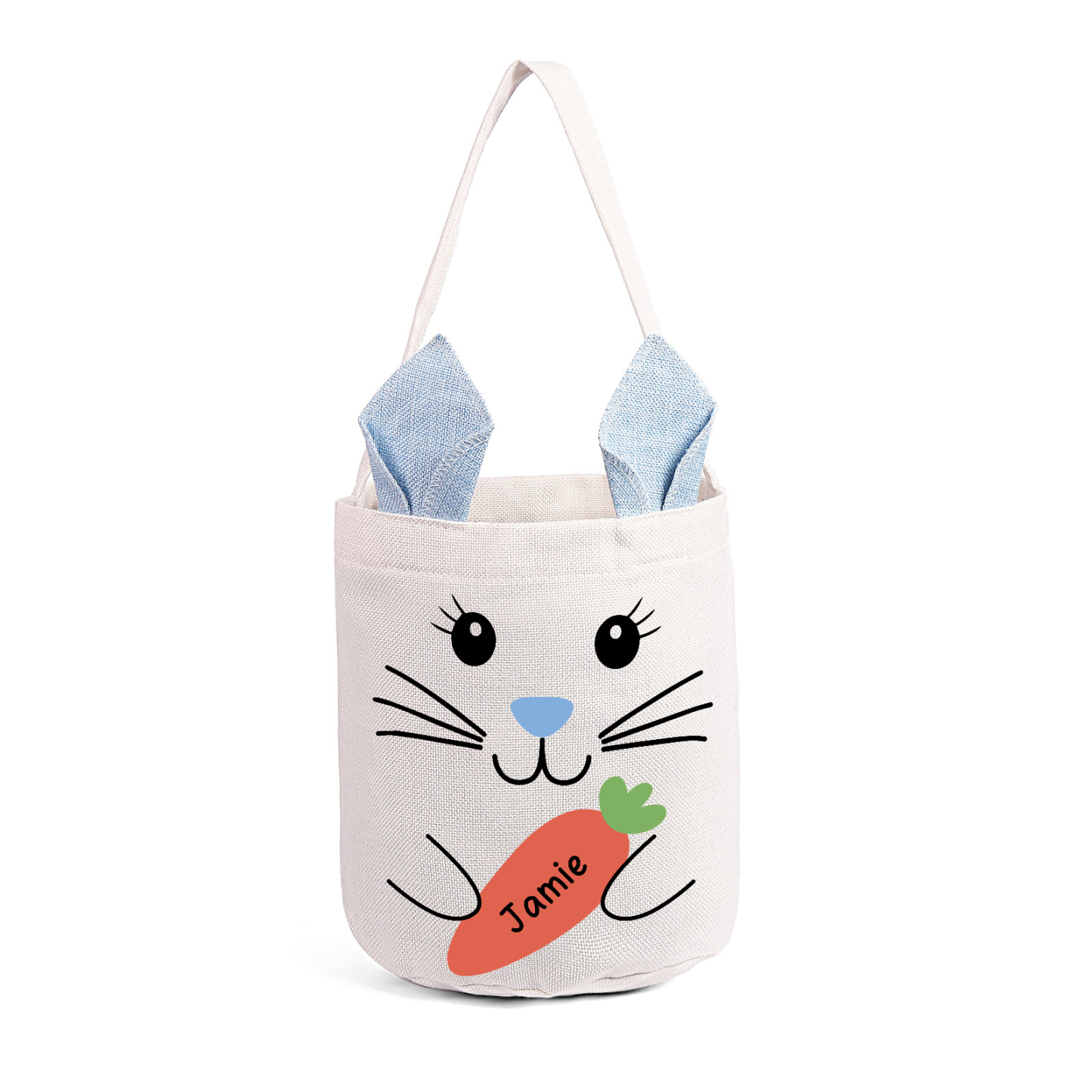 Pascua-Bolsa de conejo con 1 nombre personalizado-Jessemade ES