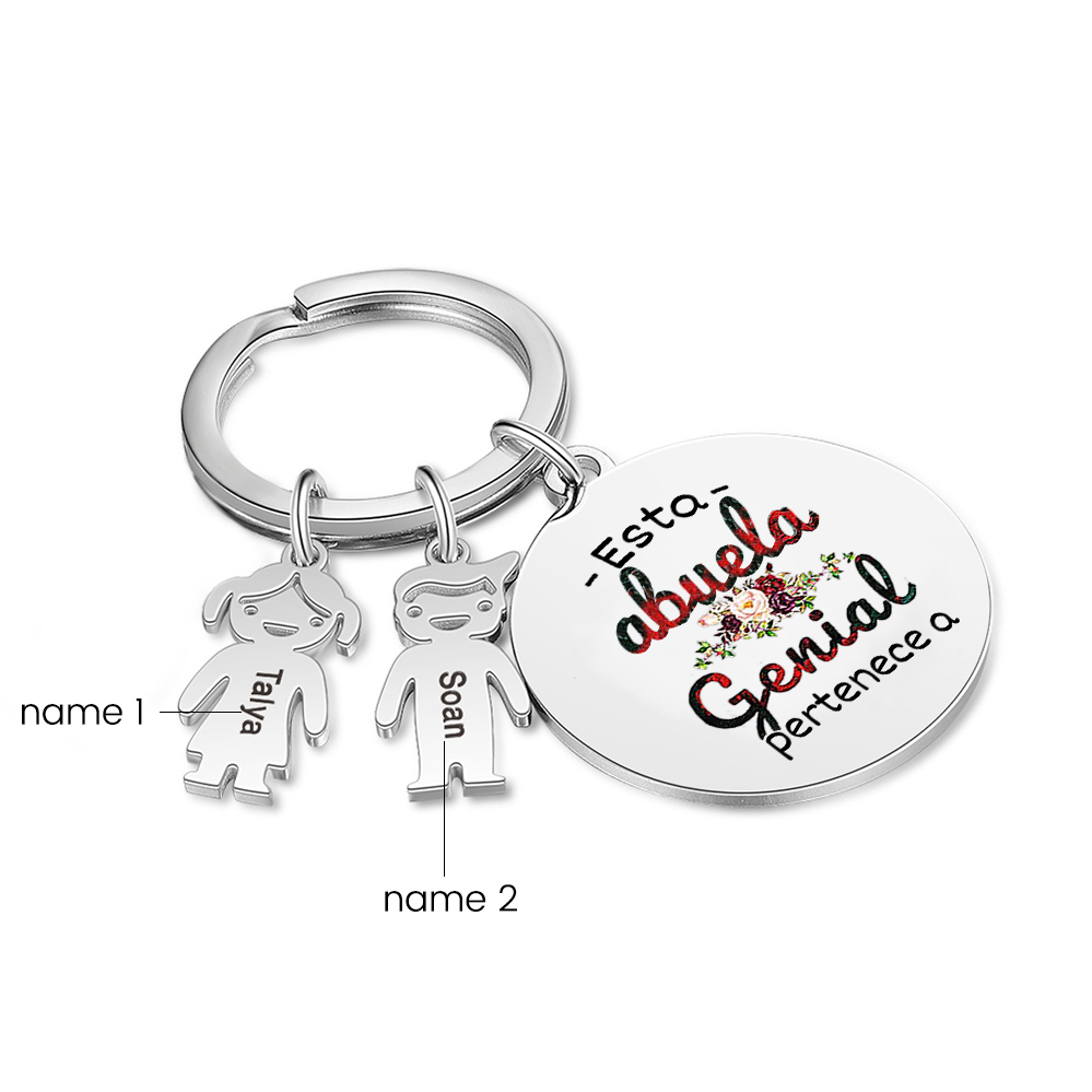 A mi abuela - Llavero con 1-5 nombres personalizados en "niños"-Jessemade ES
