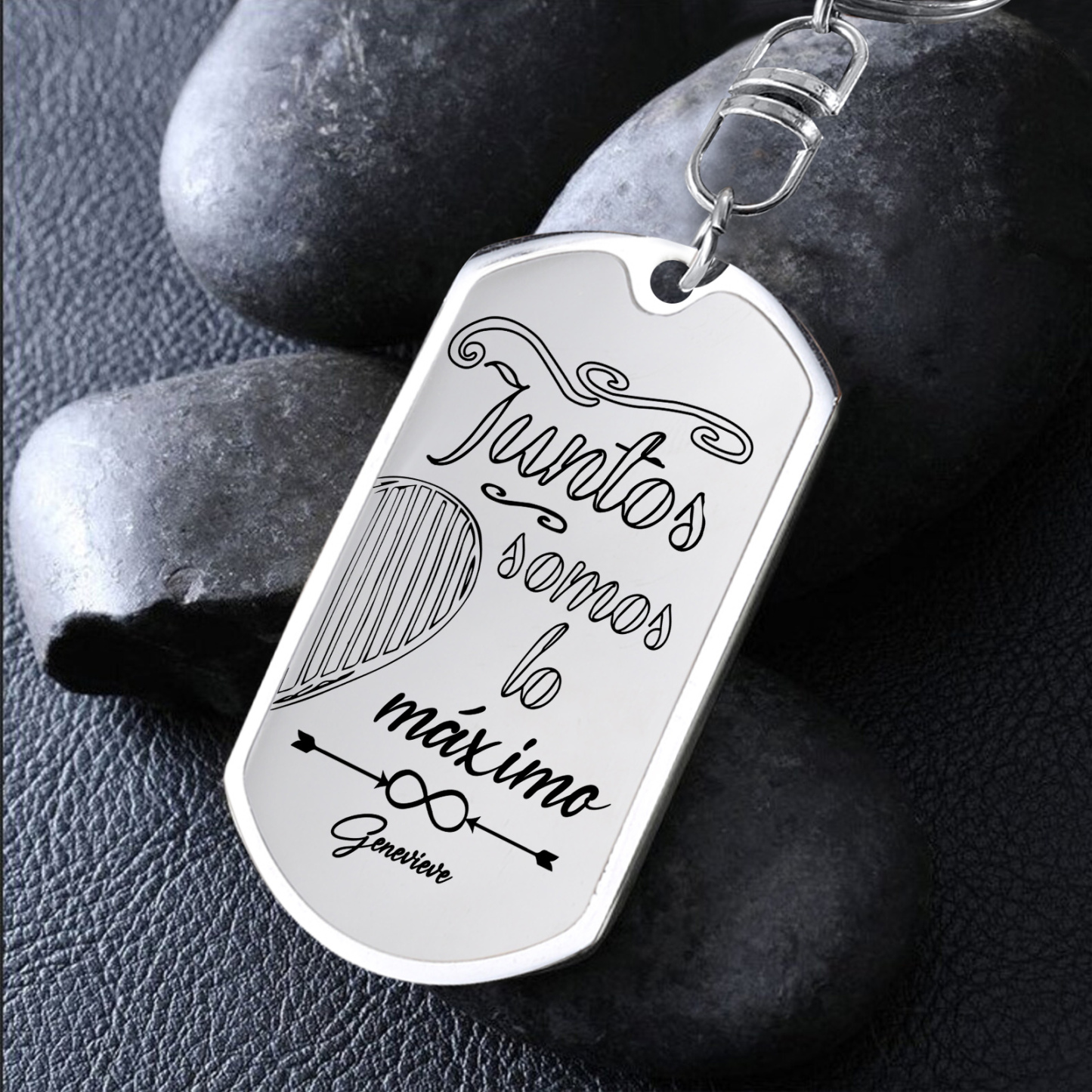 Llavero personalizado con 1 nombre para pareja unidad de llaveros-Jessemade ES