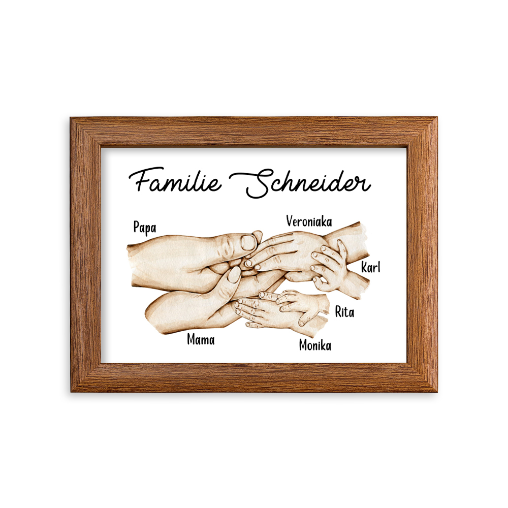 A mi papá-Marco de madera mano a mano 6 nombres personalizados con texto-Jessemade ES