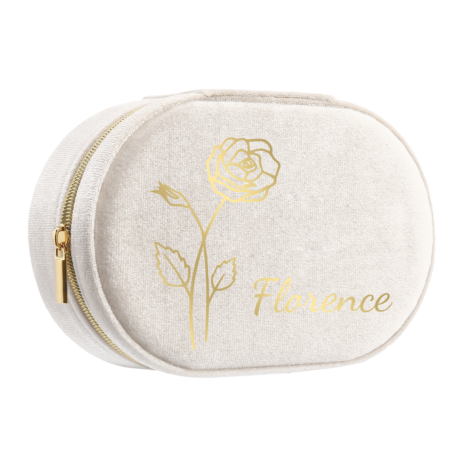 Caja de regalo para joya personalizada con nombre y flor de nacimiento-Jessemade ES