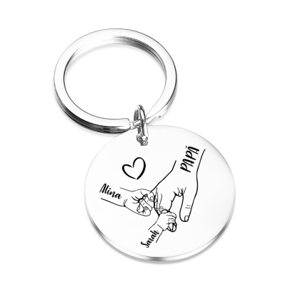 A Mi Papá-Unidad de llavero y cartera con caja personalizados con 3 nombres-Jessemade ES