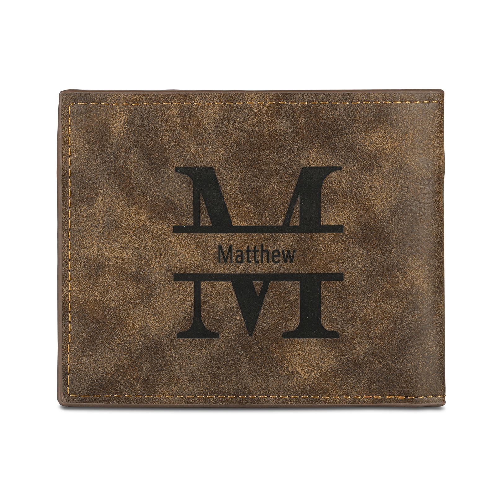 Cartera, billetera personalizada con 1 foto, 1 nombre y 1 letra monedero para hombre-Jessemade ES